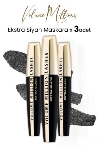 Loreal Paris Volume Millions Lashes Maskara Ekstra Siyah x 3 Adet