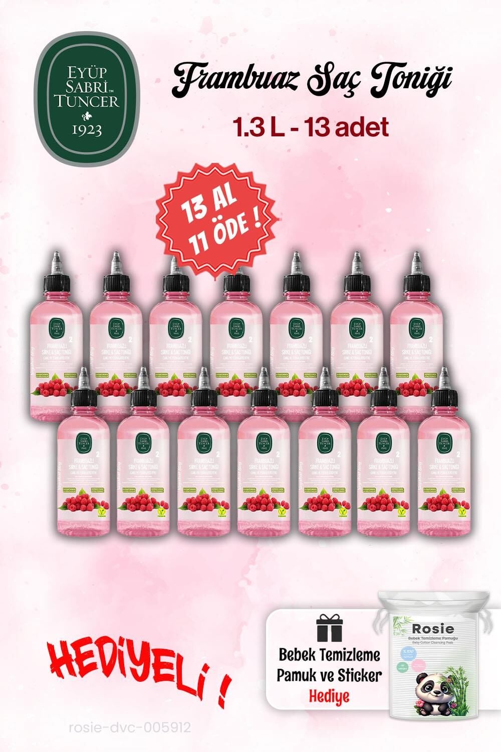 Eyüp Sabri Tuncer 13 AL 11 ÖDE Sirke Frambuaz Tonik 100 ml ve Rosie
