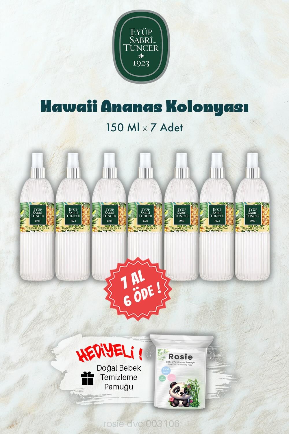 Hawaii Ananas Kolonyası 150 ML 7 AL 6 ÖDE ve ROSIE Hediye