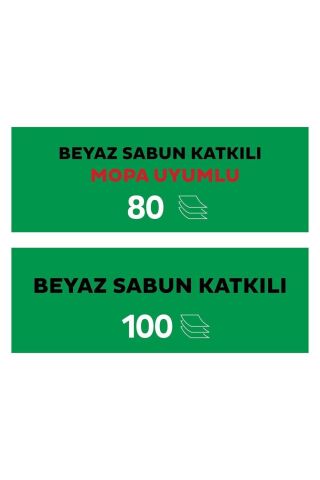 Sleepy Easy Clean Yüzey Temizlik Havlusu Beyaz Sabun Katkılı 100 Yaprak ve Mopa Uyumlu 80 Yaprak