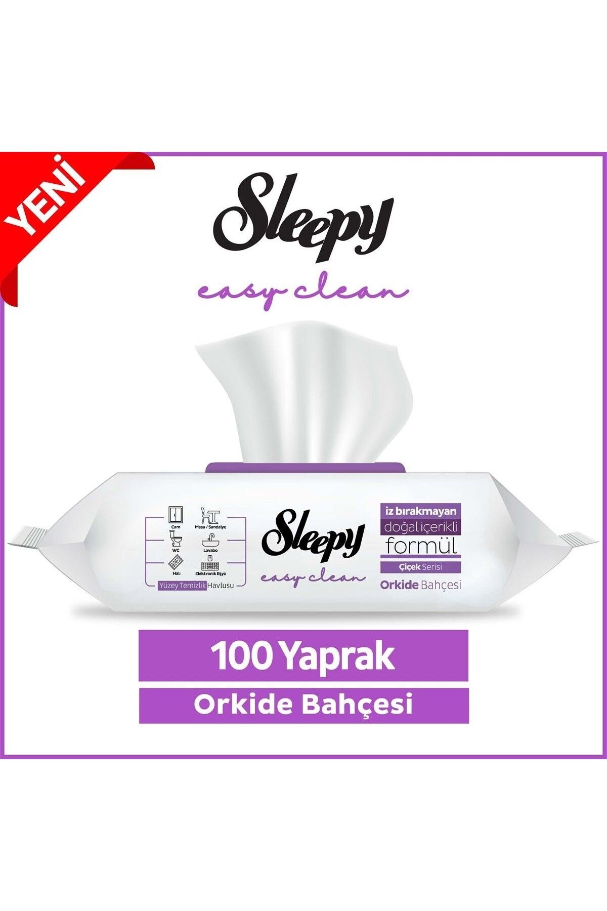 Sleepy Yüzey Temizlik Havlusu 100'lü Orkide