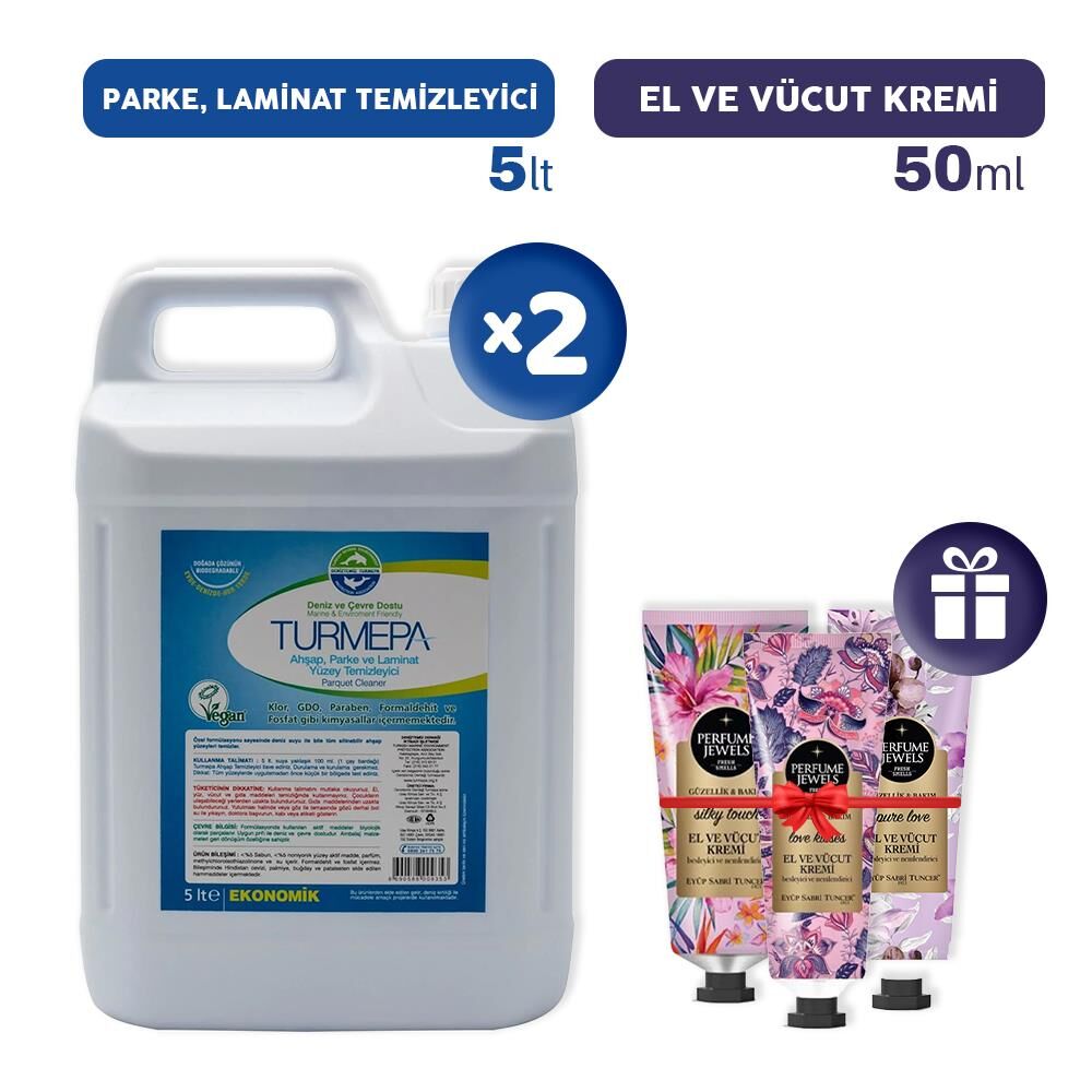 Turmepa Parke ve Laminat Temizleyicisi 5 lt x 2, El Kremleri Hediye