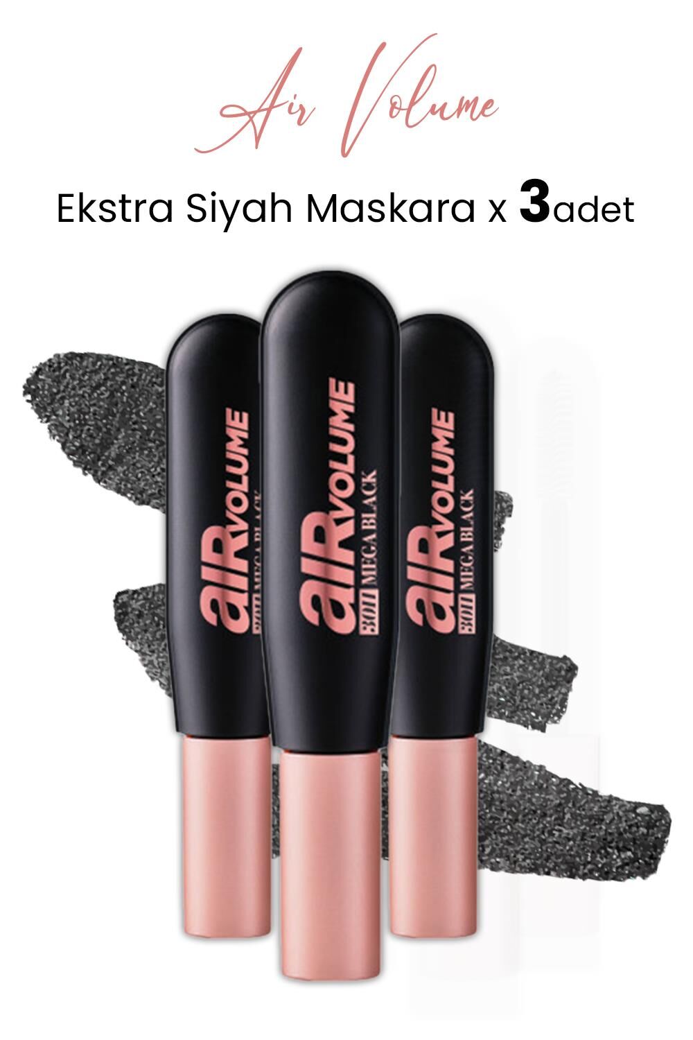 Loreal Paris Air Volume 30H Mega Black Maskara Ekstra Siyah x 3 Adet
