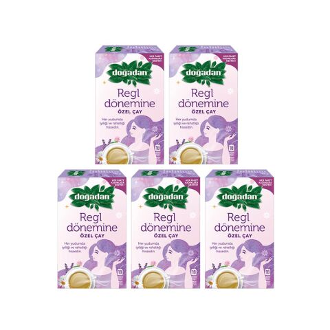 Doğadan Regl Dönemine Özel Bitki Çayı 18' li 5 Adet