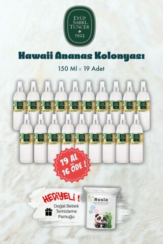 19 AL 16 ÖDE 150 ML Hawaii Ananas Kolonyası ve ROSIE Hediye
