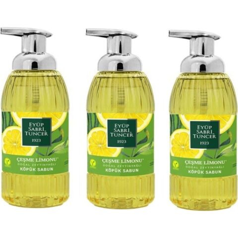 Eyüp Sabri Tuncer Zeytinyağlı Çeşme Limonu Köpük Sabun 500 ML  x 3