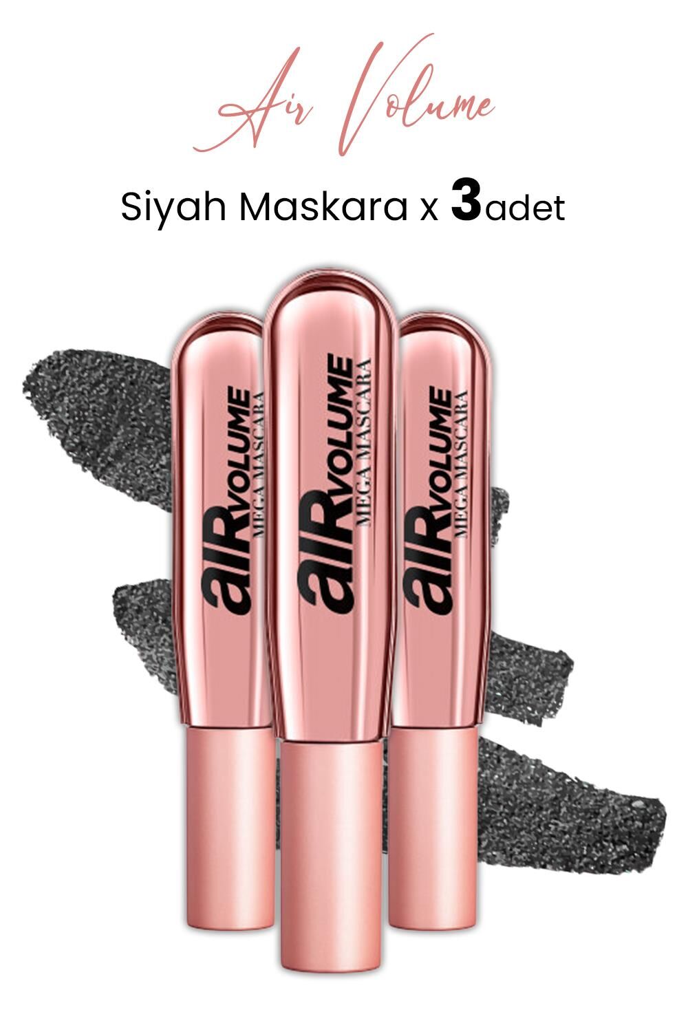 Loreal Paris Air Volume Mega Maskara Siyah x 3 Adet