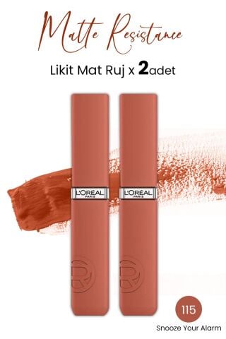 Loreal Paris Infaillible Matte Resistance Likit Mat Ruj - 115 Snooze Your Alarm x 2 Adet