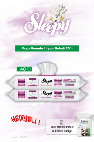 Sleepy Mopa Uyumlu Lilyum Buketi 20'li x 2 ve Rosie Bebek pamuğu