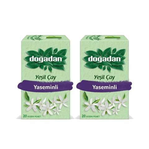 Doğadan Yeşil Çay Yaseminli 20'li Poşet x 2 adet