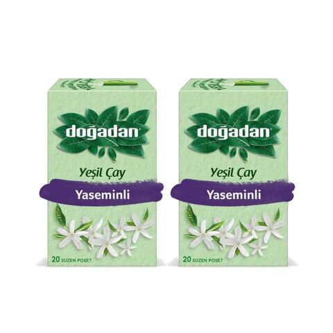 Doğadan Yeşil Çay Yaseminli 20'li Poşet x 2 adet