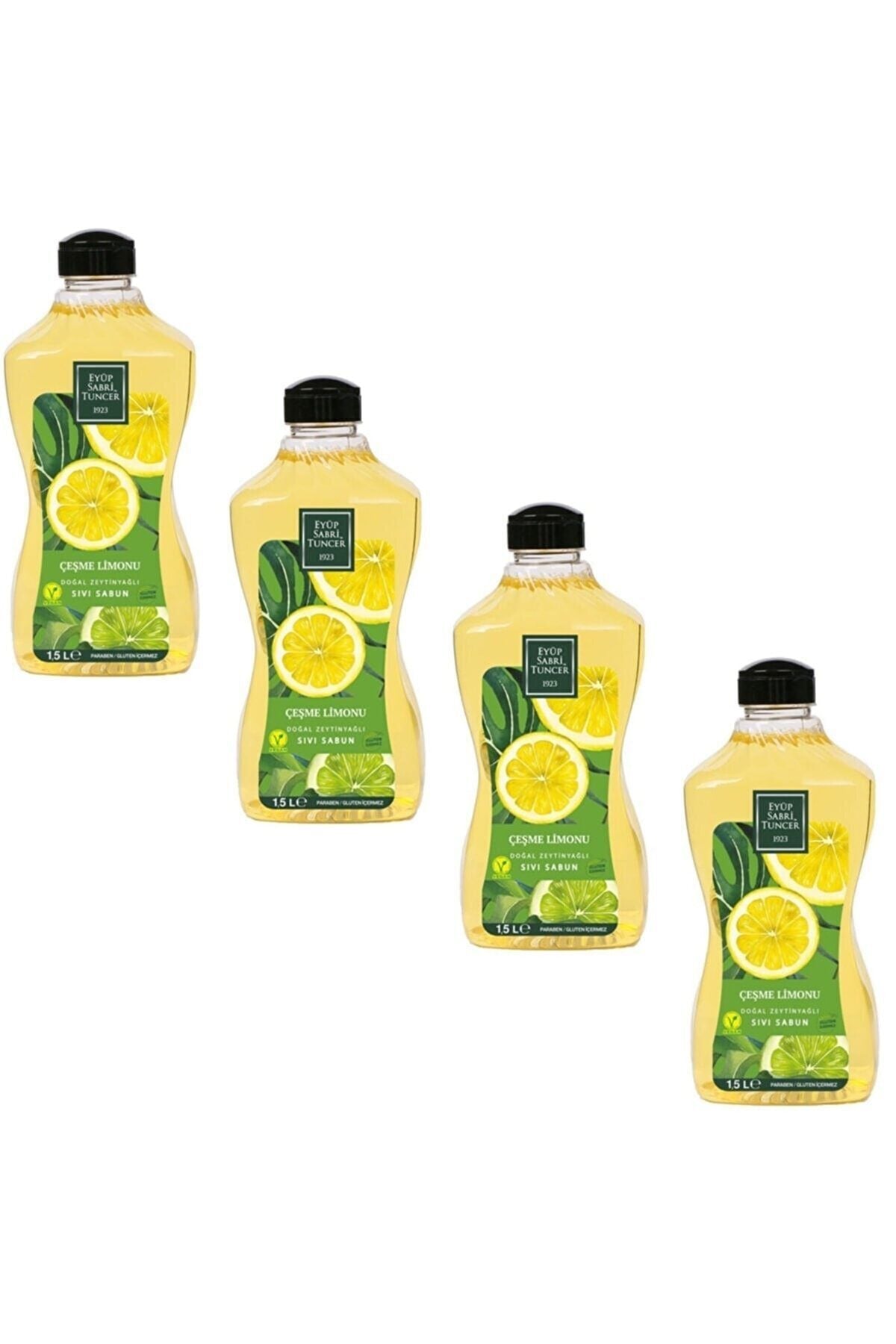 Eyüp Sabri Tuncer Doğal Zeytinyağlı Çeşme Limonu Sıvı Sabun 1.5 lt x4