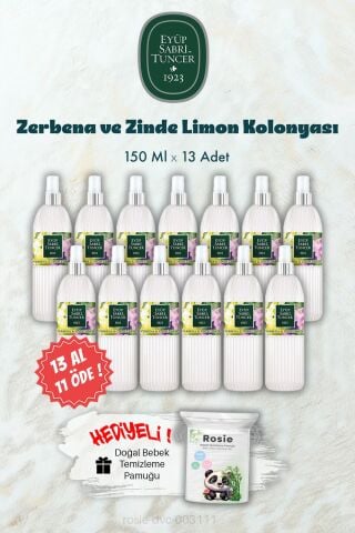 150 ML 13 AL 11 ÖDE Verbena & Zinde Limon Kolonyası ve ROSIE Hediye