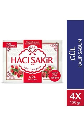 Hacı Şakir Gül Saf Kalıp Sabun 4x150 Gr