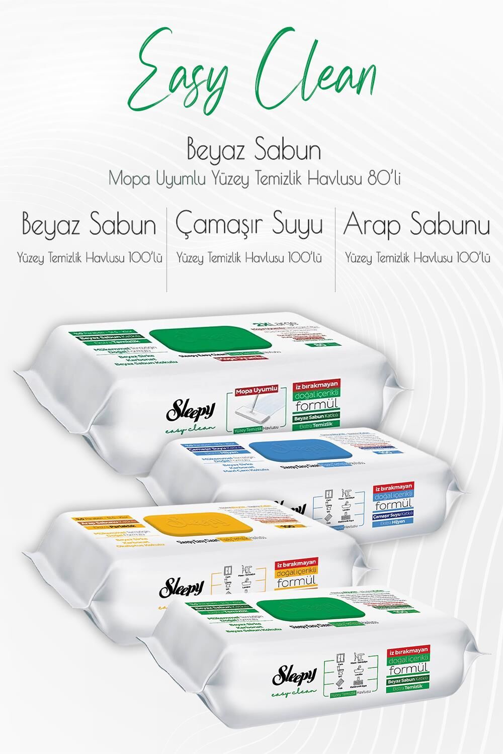 Sleepy Easy Clean Yüzey Temizlik Havlusu Seti 2