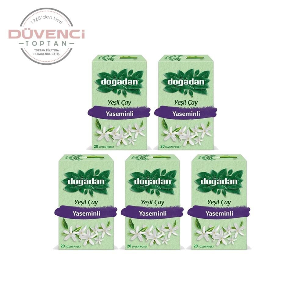 Doğadan Yeşil Çay Yaseminli 20'li Poşet x 5 adet