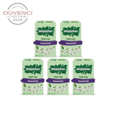 Doğadan Yeşil Çay Yaseminli 20'li Poşet x 5 adet