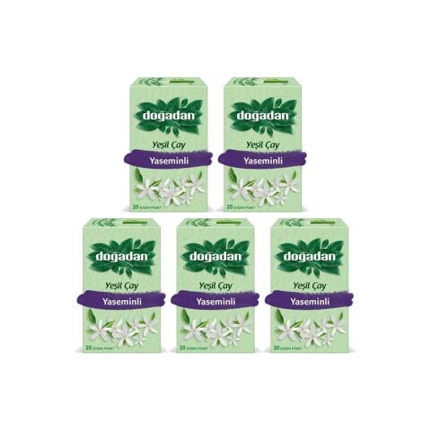Doğadan Yeşil Çay Yaseminli 20'li Poşet x 5 adet