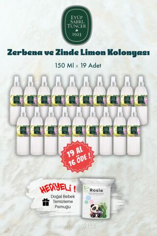 19 AL 16 ÖDE 150 ML  Verbena & Zinde Limon Kolonyası ve ROSIE Hediye