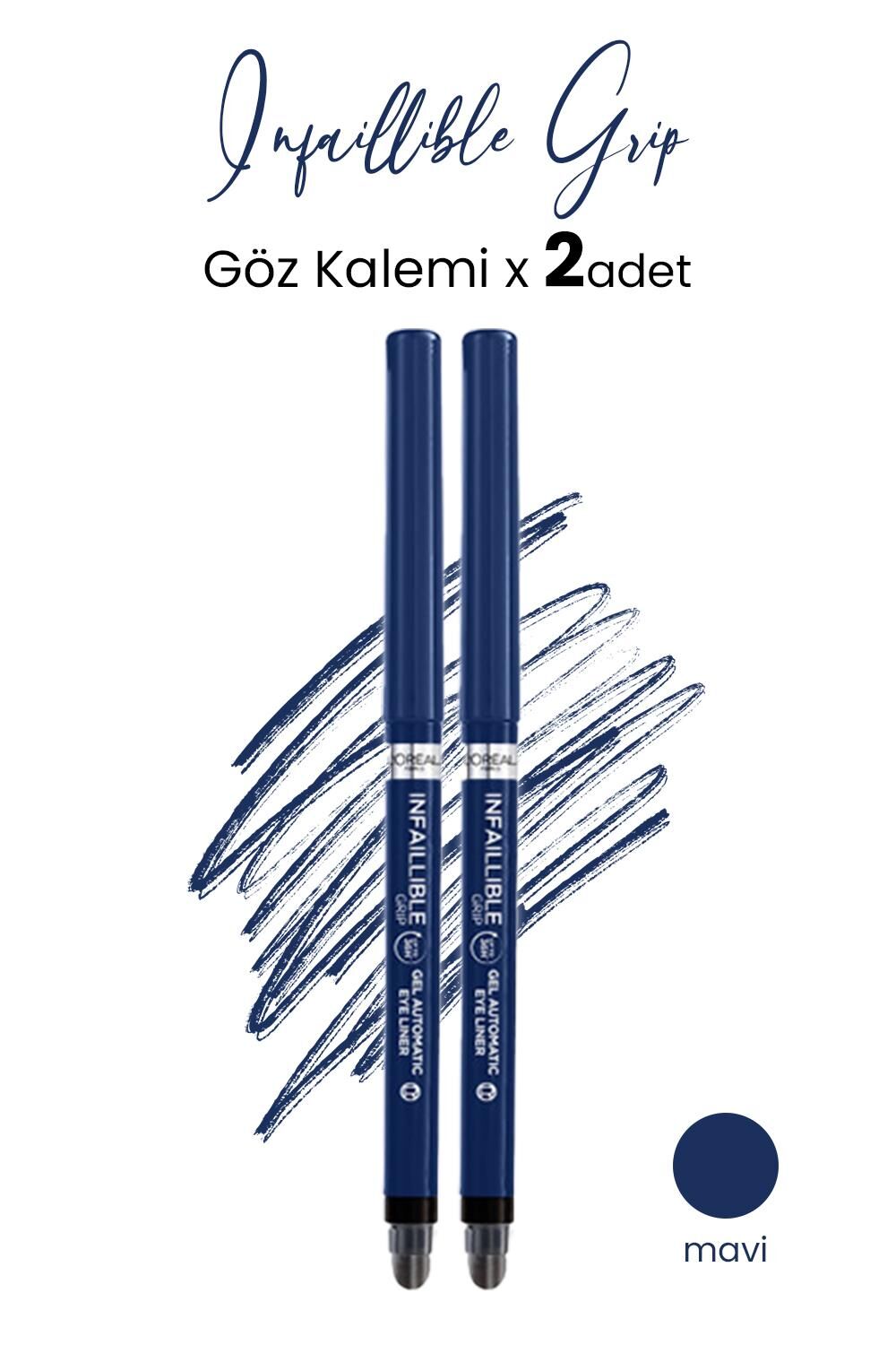 Loreal Paris Infaillible Grip Automatic Jel Göz Kalemi Yoğun Mavi x 2 Adet