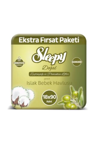 Sleepy Zeytinyağlı Islak Havlu 18x90 Lı 1620 Yaprak