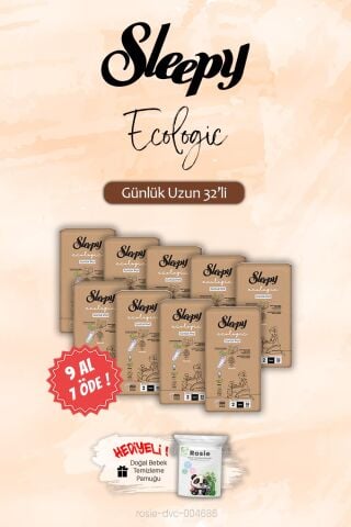 9 AL 7 ÖDE Sleepy Ecologic Günlük Ped Uzun 32'li, ROSIE Hediye