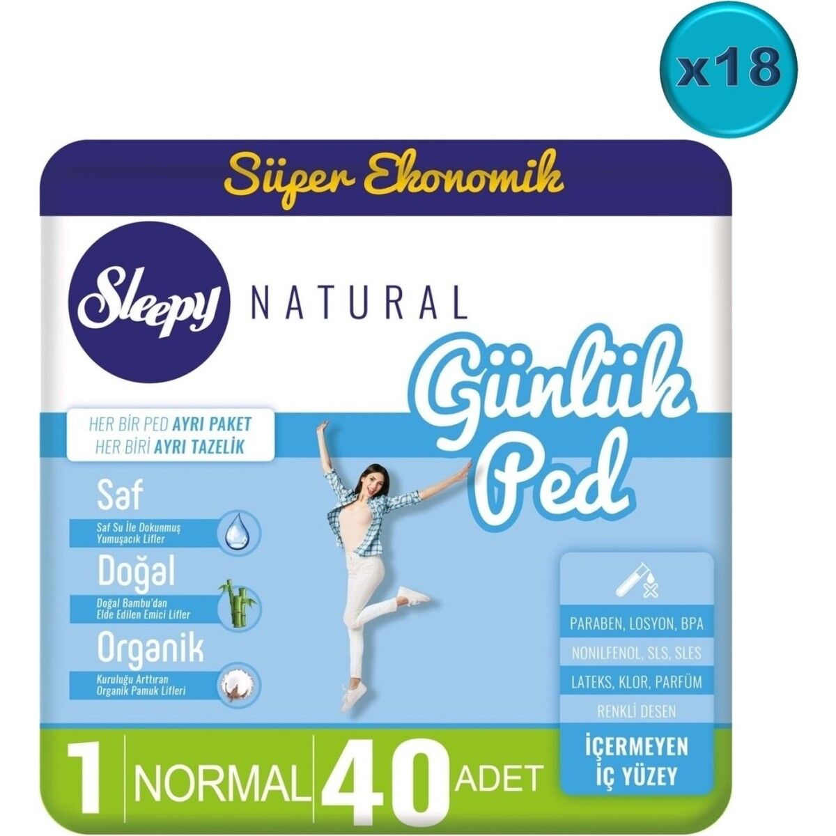 Sleepy Natural Günlük Ped Normal 720 Adet