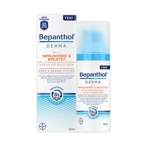 Bepanthol Derma Nemlendirici ve Besleyici Güneş Koruyuculu Yüz Kremi SPF25 50 ml