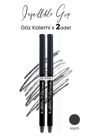 Loreal Paris Infaillible Grip Automatic Jel Göz Kalemi Yoğun Siyah x 2 Adet