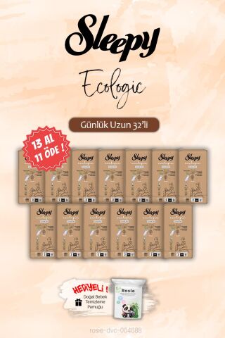 32 'li Uzun Ecologic Günlük Ped 13 Al 11 ÖDE, ROSIE Hediye