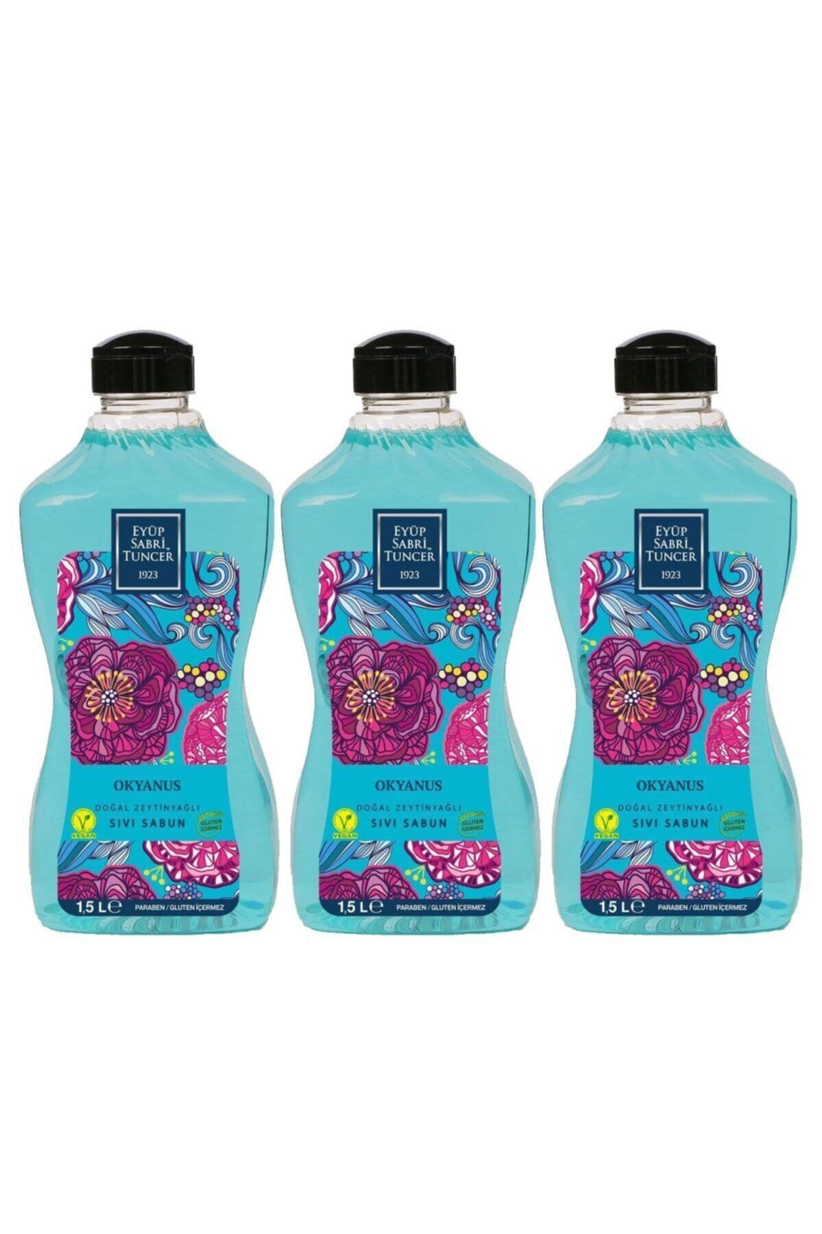 Eyüp Sabri Tuncer Doğal Zeytinyağlı Sıvı Sabun Okyanus 1500 ML Pet Şişe x 3