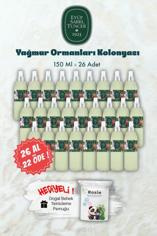 26 AL 22 ÖDE 150 ML Yağmur Ormanları Kolonyası ve ROSIE Hediye