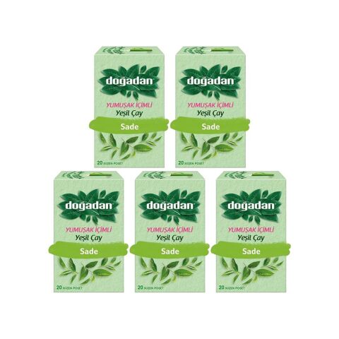 Doğadan Yeşil Çay Yumuşak İçimli 20'li x 5 adet