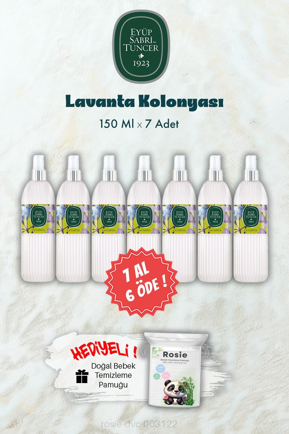 Lavanta Kolonyası 150 ML 7 AL 6 ÖDE ve ROSIE Hediye
