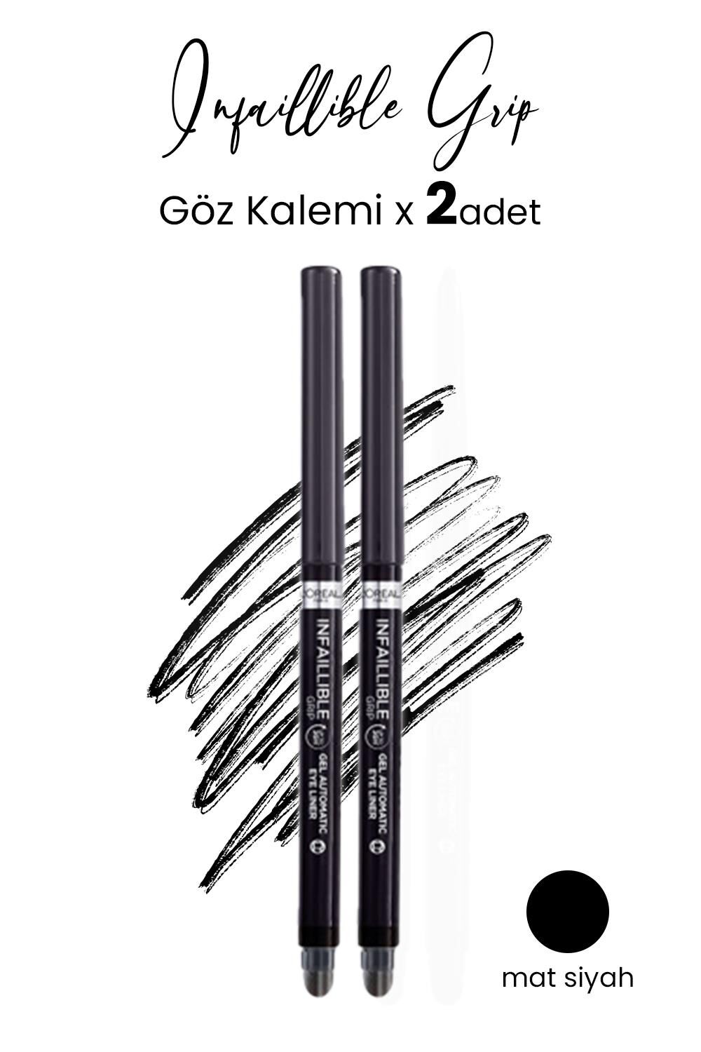 Loreal Paris Infaillible Grip Automatic Jel Göz Kalemi Mat Siyah x 2 Adet