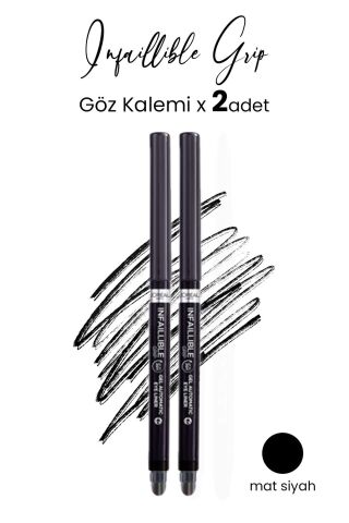 Loreal Paris Infaillible Grip Automatic Jel Göz Kalemi Mat Siyah x 2 Adet