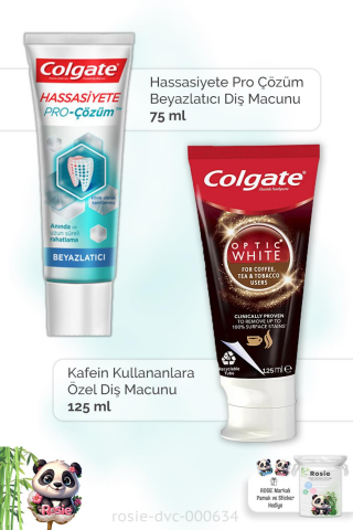 Colgate Hassasiyete Pro Çözüm Beyazlatıcı 75 ml, Çay Kahve Kullananlar 125 ml  Diş Macunu ve ROSIE