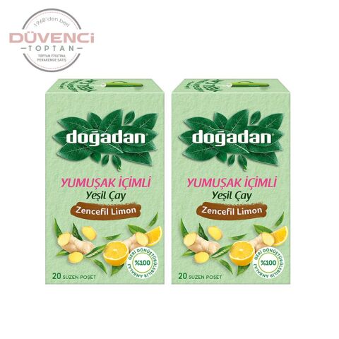 Doğadan Yeşil Çay Yumuşak İçimli Zencefil Limon x 2 adet