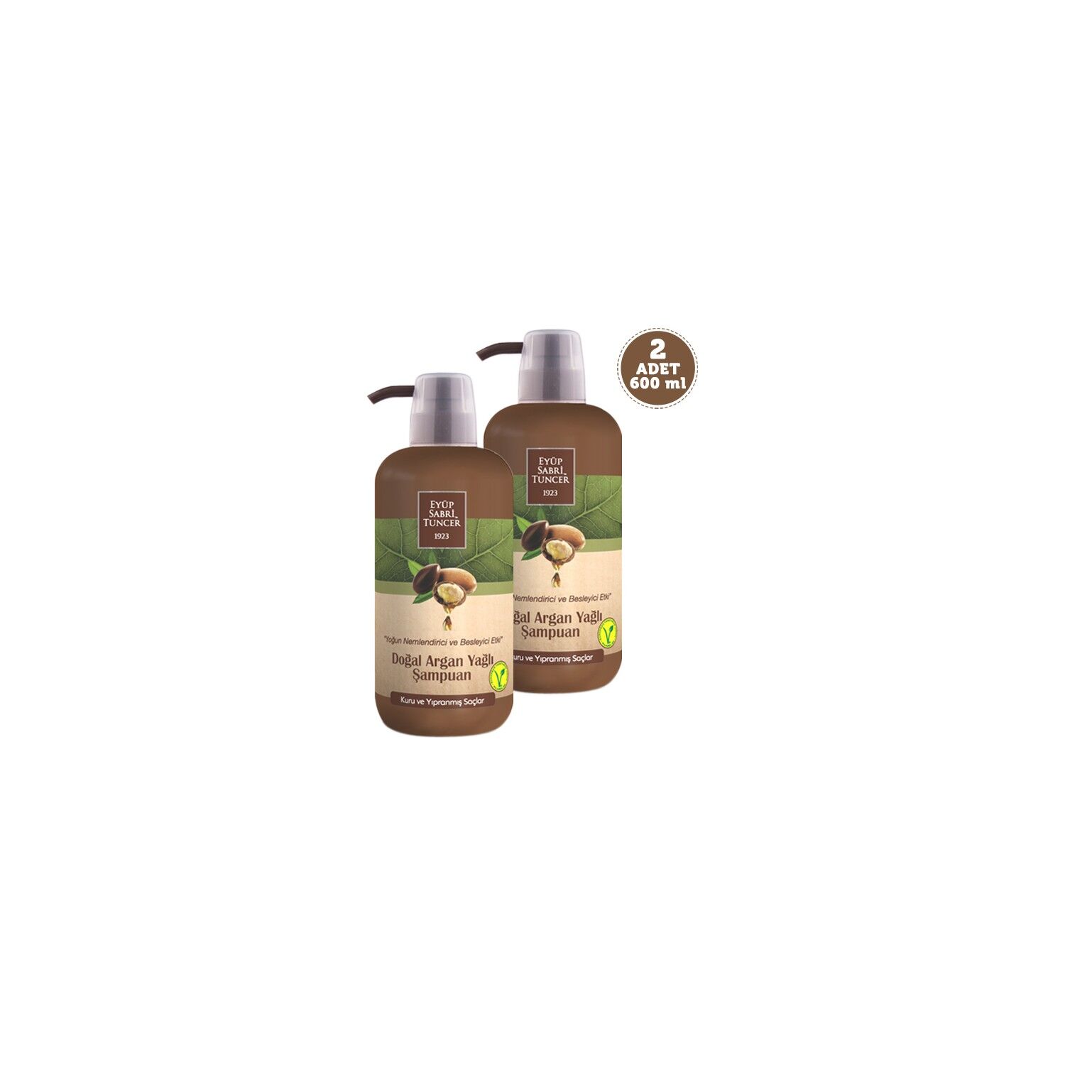 Eyüp Sabri Tuncer Doğal Argan Yağlı Şampuan 600 ml Pet Şişe x 2