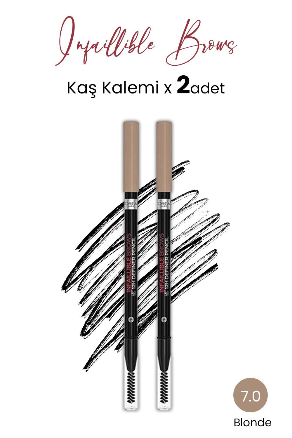 Loreal Paris Infaillible Brow 12H 7.0 Blonde Definer Pencil - Kaş Kalemi x 2 Adet