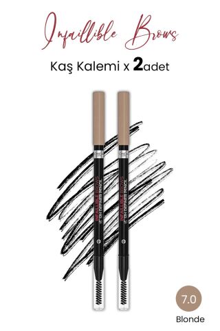 Loreal Paris Infaillible Brow 12H 7.0 Blonde Definer Pencil - Kaş Kalemi x 2 Adet
