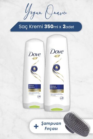 Dove Yoğun Onarıcı Saç Bakım Kremi 350 ml x 2 Adet ve Şampuan Fırçası