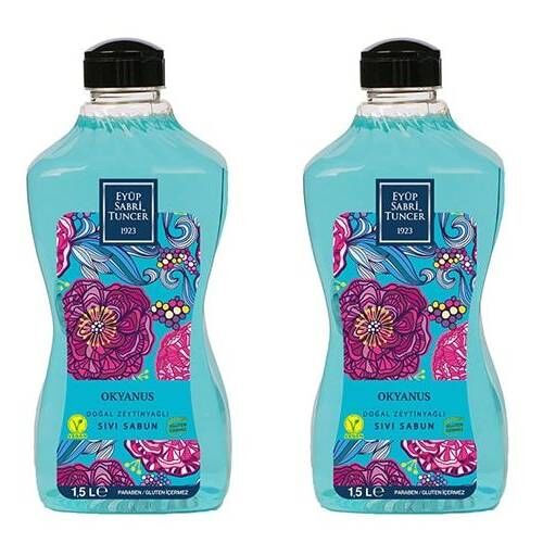 Eyüp Sabri Tuncer Doğal Zeytinyağlı Sıvı Sabun Okyanus 1500 ML Pet Şişe x 2 Adet