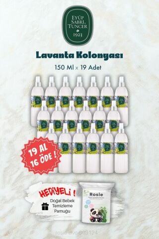 19 AL 16 ÖDE 150 ML Lavanta Kolonyası ve ROSIE Hediye