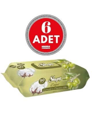 Sleepy Sleepy Pamuk Zeytinyağlı Islak Havlu 90'lı 6 Adet