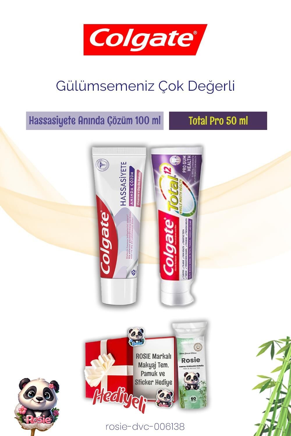 Colgate Diş Macunu Total Pro, Hassasiyete Anında Çözüm  ve Rosie Hediye
