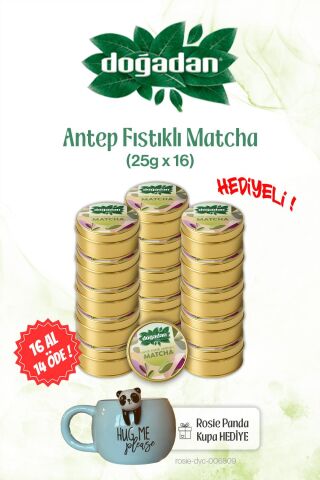 Doğadan 16 AL 14 ÖDE Antep Fıstıklı Matcha 25gr ve Panda Kupa