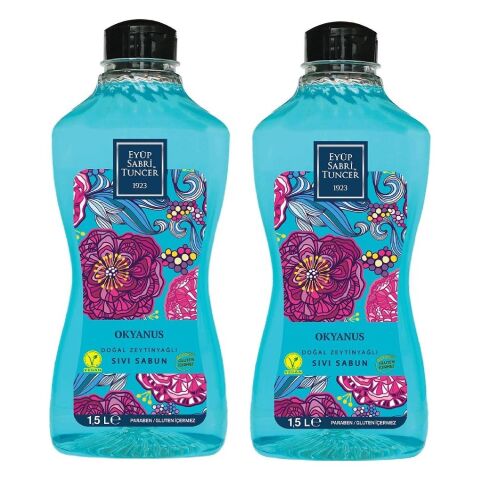 Eyüp Sabri Tuncer Doğal Zeytinyağlı Sıvı Sabun Okyanus 1500 ML x 2
