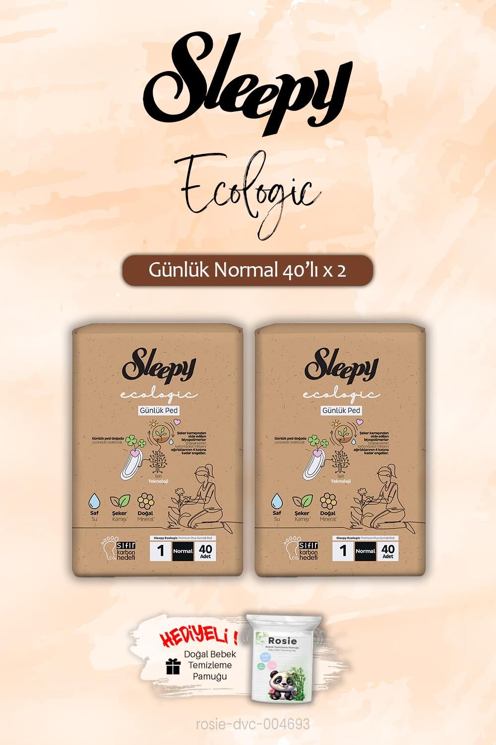 Sleepy Ecologic Günlük Ped 40 'lı Normal x 2 ve ROSIE