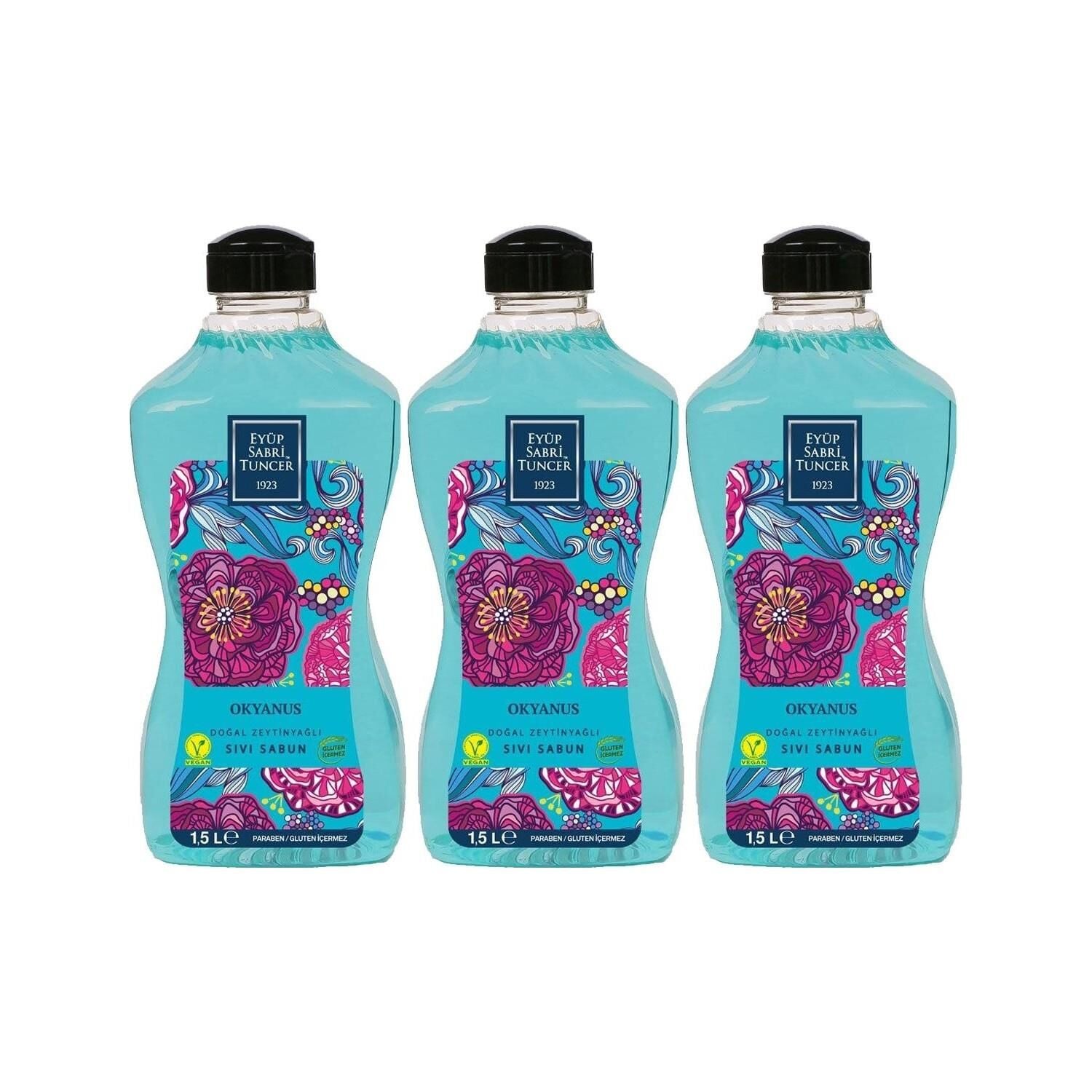 Eyüp Sabri Tuncer Doğal Zeytinyağlı Sıvı Sabun Okyanus 1500 ML x 3